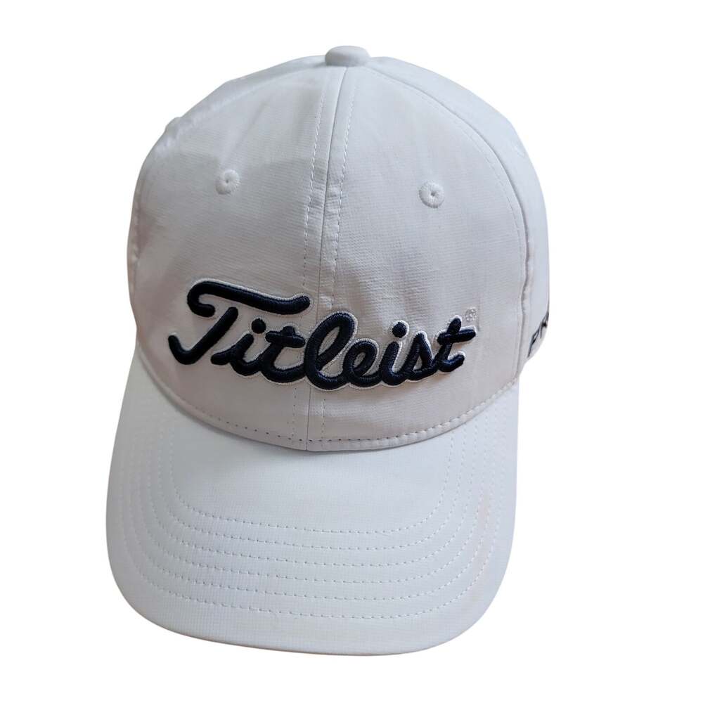 Titleist x FootJoy Pro V1 Strapback Hat White Gray Golf Cap Adjustable